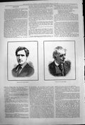 Original Old Antique Print Late Mr John Clarke Late Mr John Parry 1879 19th