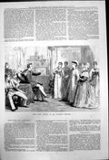 Old Print Scene From Truth Criterion Theatre Men Facing Group Ladies 1879 19th