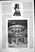 Old Antique Print Late Duke Newcastle Naples New Chiosco G Cosenza 1879 19th