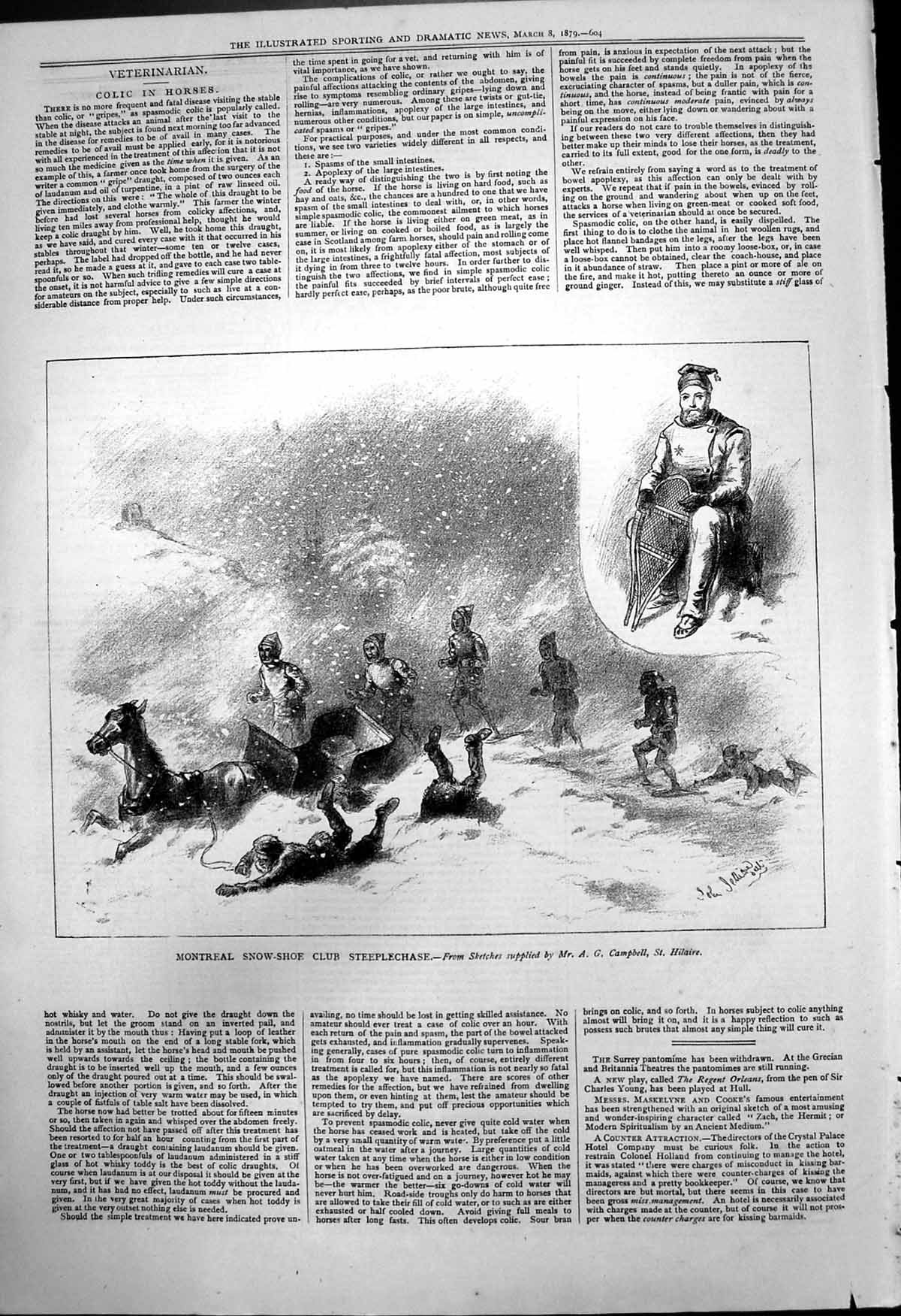 Old Montreal Snow Shoe Club Steeplechase Ag Campbell St Hilaire 1879 Victorian
