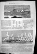 Antique Print Opening Cruise Royal Northern Yacht Club Dunoon Cumbrae 1875 19th
