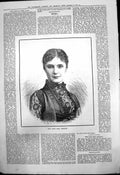 Antique Old Print Late Miss Orridge Young Artist Died Typhoid Guernsey 1883