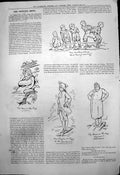 Old Print Captious Critic Miss Vaughan Peggy Country Girl Man In Cap 1883 19th