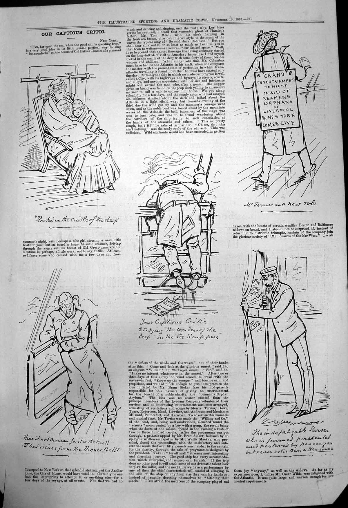 Old Captious Critic Wonders Deep Ice Scuppers Mr Terriss Purser 1883 Victorian