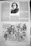 Antique Old Print Mons Vladimir De Pachmann Burlesque Windsor Barracks 1883