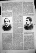 Original Old Antique Print Portraits Mr Harry Payne Mr W N Bolton 1884 19th
