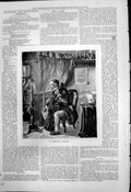 Antique Print Difficult Passage Man Playing Double Base Reading Music 1877 19th
