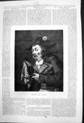 Antique Old Print Something Lika A Pinch Man Sailors Hat Handkerchief 1877 19th