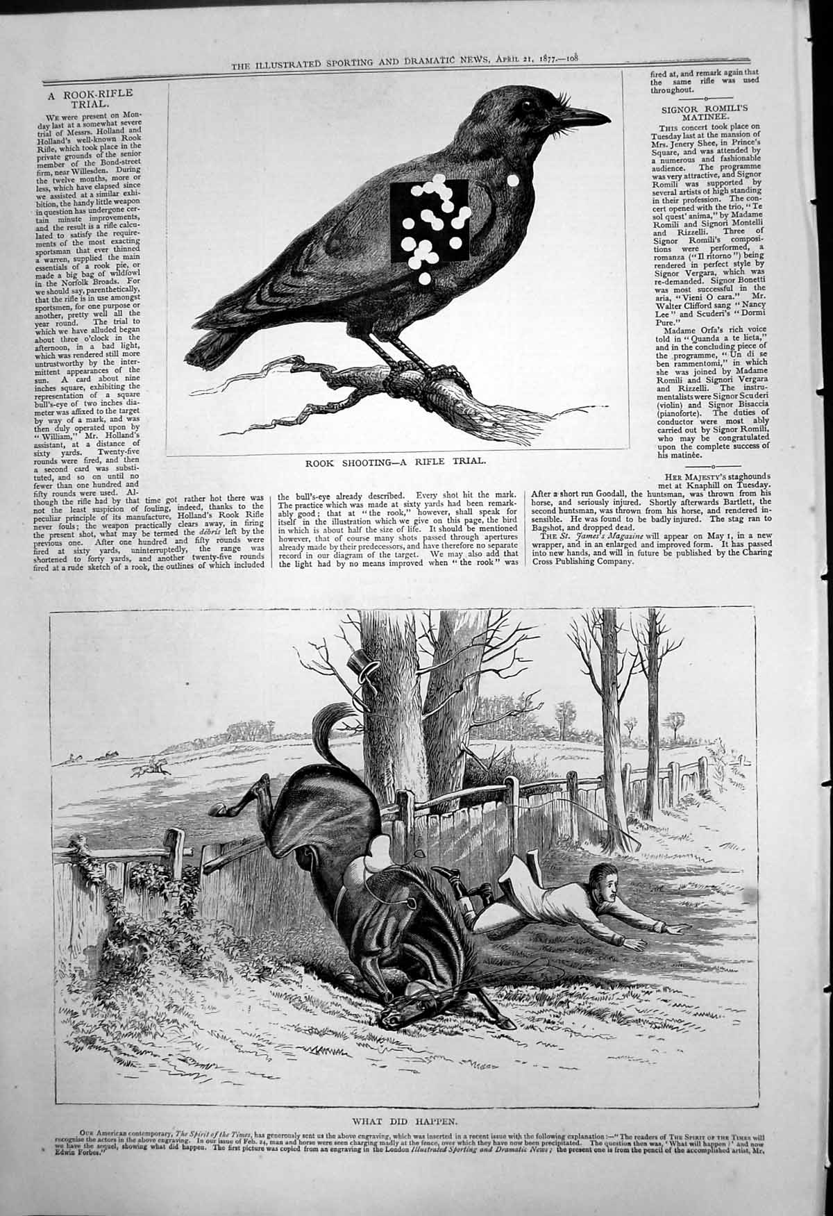 Old Rook Shooting Rifle Trial What Did Happen Rider Falls Horse 1877 Victorian