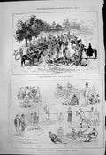 Antique Old Print Secunderabad Hunt Athletic Meetings England V Ireland 1877