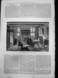 Original Old Antique Print Paris Exhibition Interior Dutch House 1878 Victorian