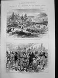 Antique Print Kaffir War Encampment Diamond Field Horse Advanced Guard 1878