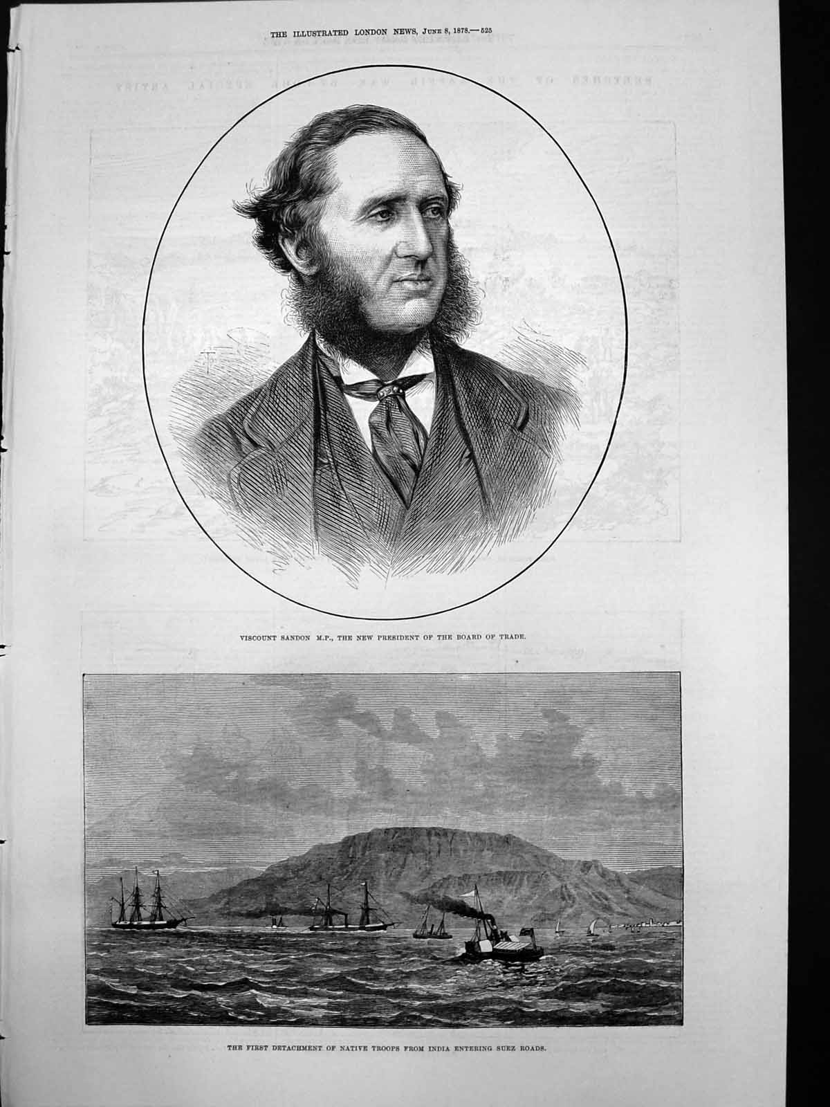Old Native Troops India Suez Viscount Sandon President Board Trade 18 19th