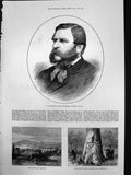 Old Antique Print M Waddington French Minister Cathcart Tree WaterkloI878