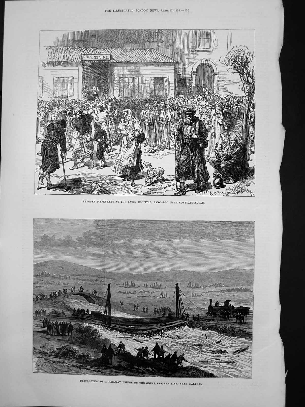 Old Destruction Railway Bridge Waltham Refugee Dispensary Pancaldi 18 19th