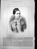 Old Antique Print Royal Marriage Berlin Princess Charlotte Prussia 1878 19th
