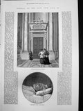 Antique Old Print Funeral Pope Pius Ix Sarcophagus St Peters After Death 1878
