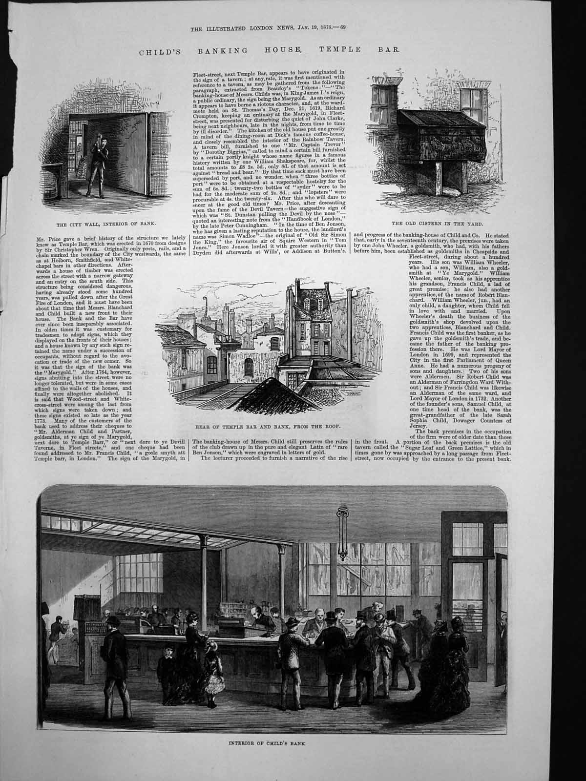 Old Childs Banking House Temple Bar Interior City Wall Cistern Yard