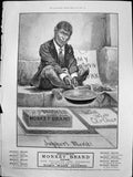 Antique Old Print Advert Brookes Monkey Brand Soap Polishing Scouring 1901 20th