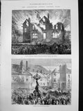 Old Lancashire Cotton Factory Riots Col Jacksons House Fire Rioters
