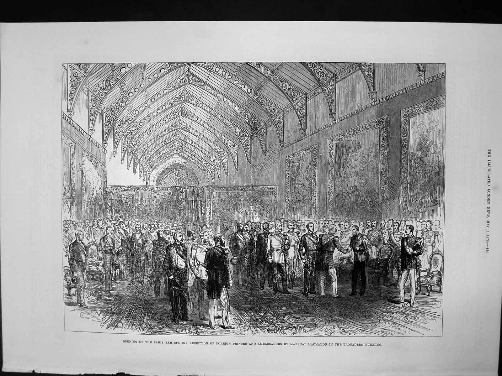 Old Opeining Paris Exhibition Reception Foreign Princes Ambassadors