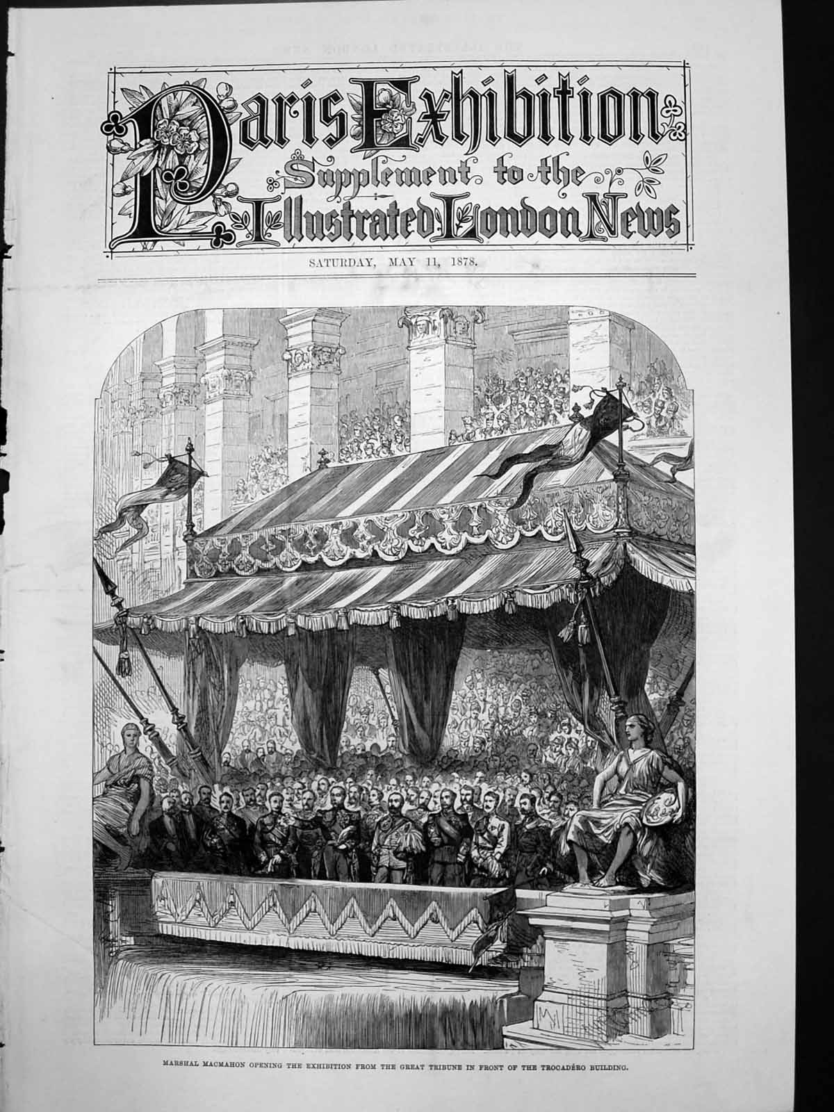 Old Marshal Macmahon Opening Paris Exhibition Tribune Trocadero 1878 Victorian