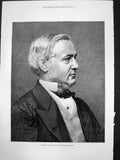 Original Old Antique Print Portrait Professor Max Muller University Oxford 1878