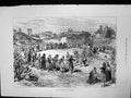 Original Old Antique Print Greek Easter Festival Troad Dancing Circle Band 1878