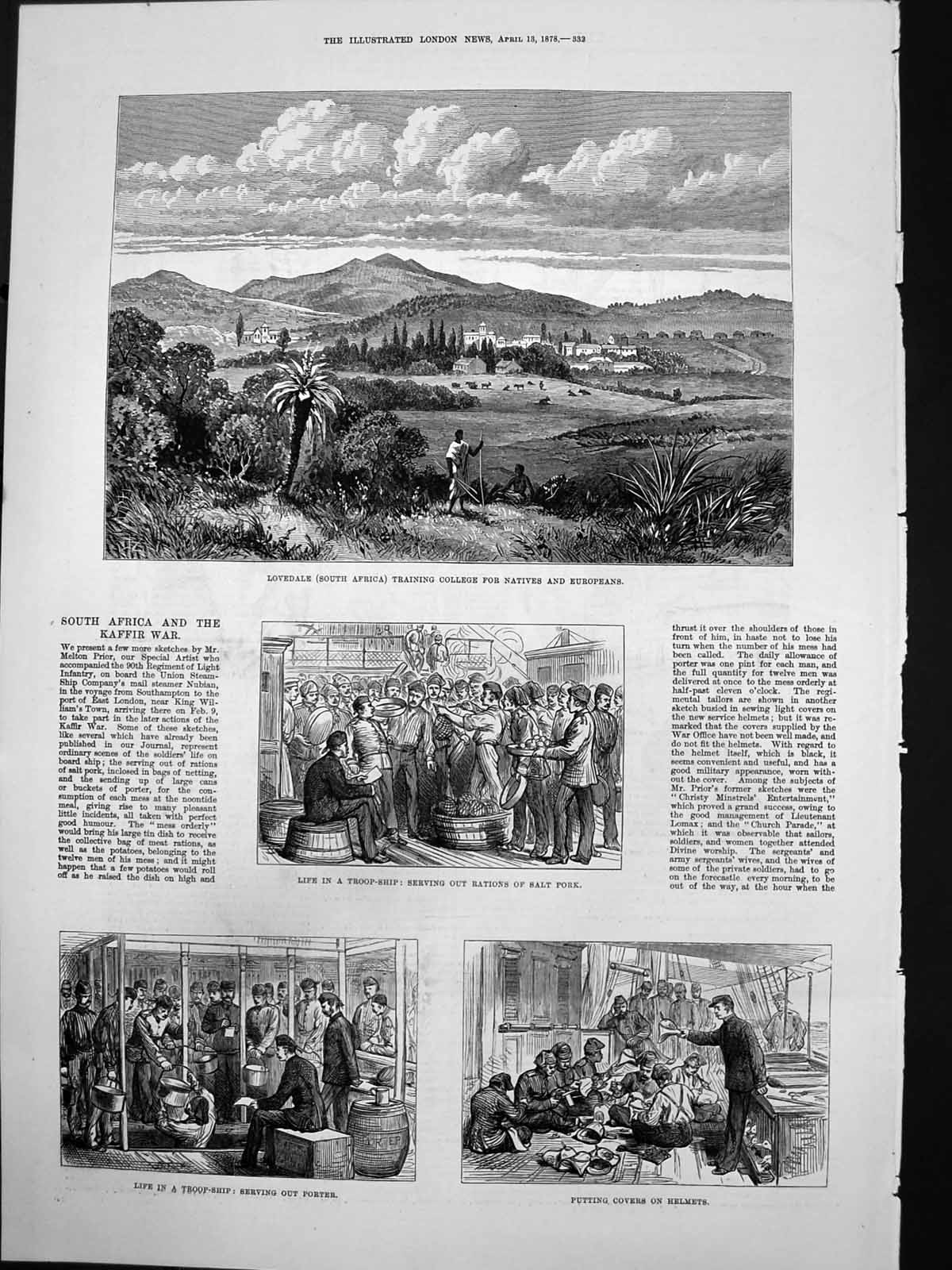 Old Lovedale South Africa Training College Life Troop Ship Rations 18 Victorian