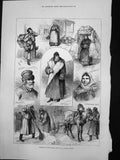 Antique Old Print Russian People Poulterer Merchant Laundress Peasant 1878 19th