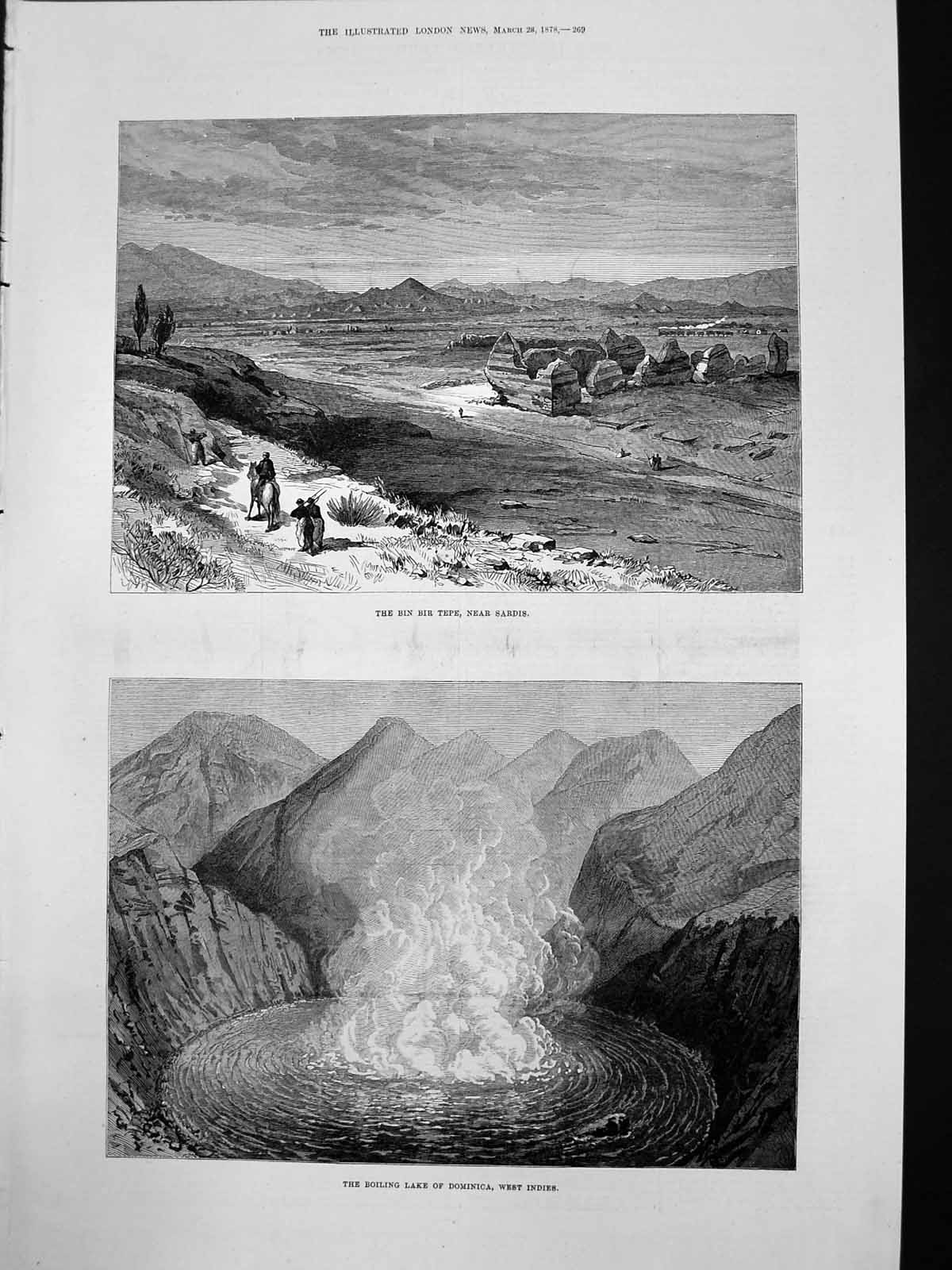 Old Print Bin Bir Tepe Near Sardis Boiling Lake Dominica West Indies 1878 19th