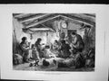 Old Print War Russian Siers Making Themselves Home Bulgarian Cottage 187 19th