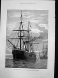Old Hms Alexandra Flagship Admiral Hornbys Squadron Sea Marmora 1878 Victorian