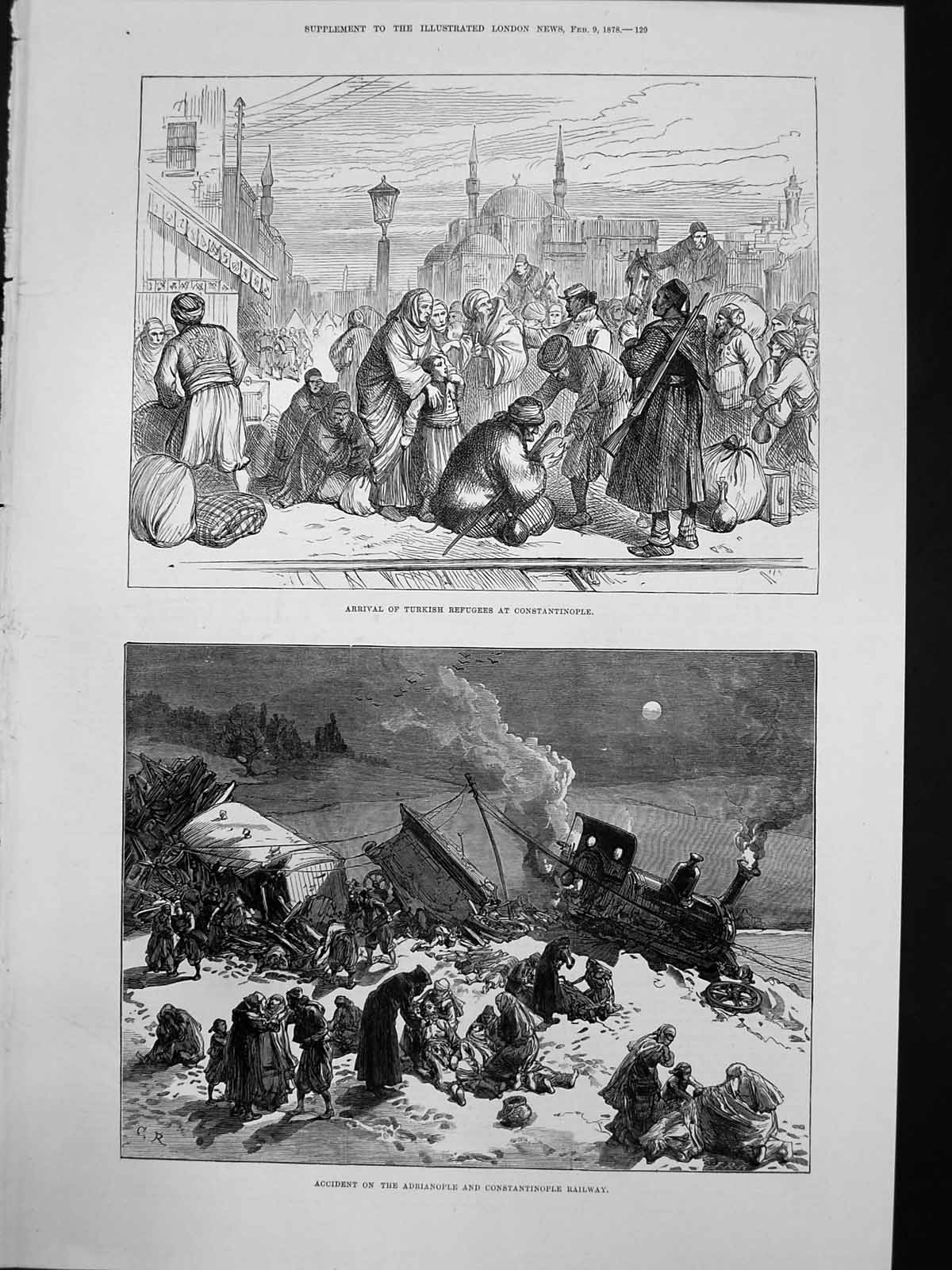 Old Turkish Refugees Accident Adrianople Constantinople Railway 1878 Victorian