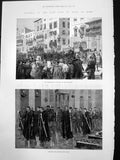 Old Funeral King Italy Rome Procession Way Pantheon Coffin Vault 1878 Victorian