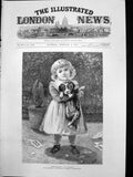 Old Print Mixed Pickles E Buckman Young Girl Hing Puppy Torn Letters 187 19th