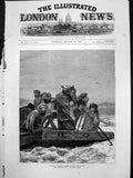 Old Antique Print War Russian Express Crossing Danube R C Woodville 1878 19th