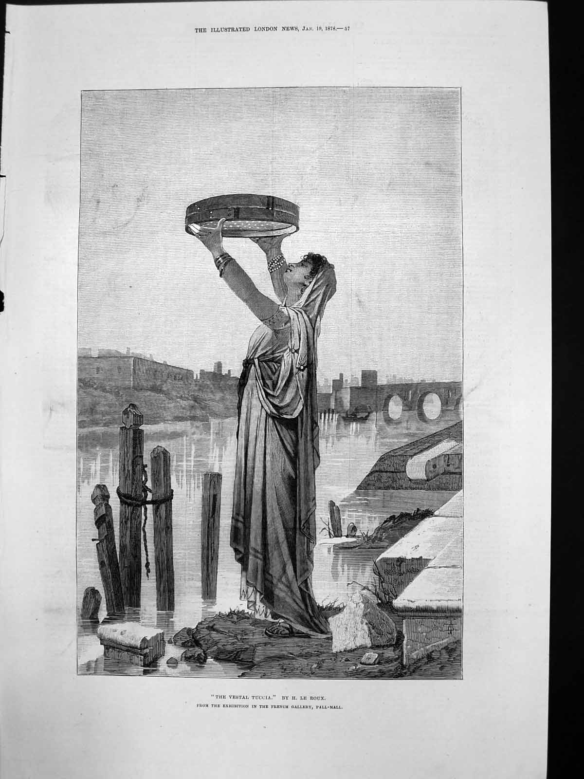 Old Vestal Tuccia H Le Roux Exhibition French Gallery Pall Mall 1878 Victorian
