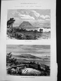 Antique Old Print Troad Tomb Achilles Ancient Dardanus On Dardanelles 1878 19th