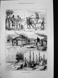 Old Print Kaffir War Ibeka Fight Fingoes Galekas Police Shot Gocanah 1878 19th