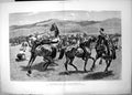 Antique Old Print Wrestling Horseback Match Transvaal Dragoons Artillery 1881