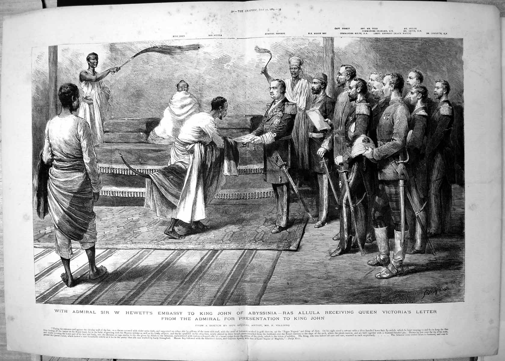 Old Admiral Hewetts Embassy King John Abyssinia Ras Allula Letter 188 Victorian