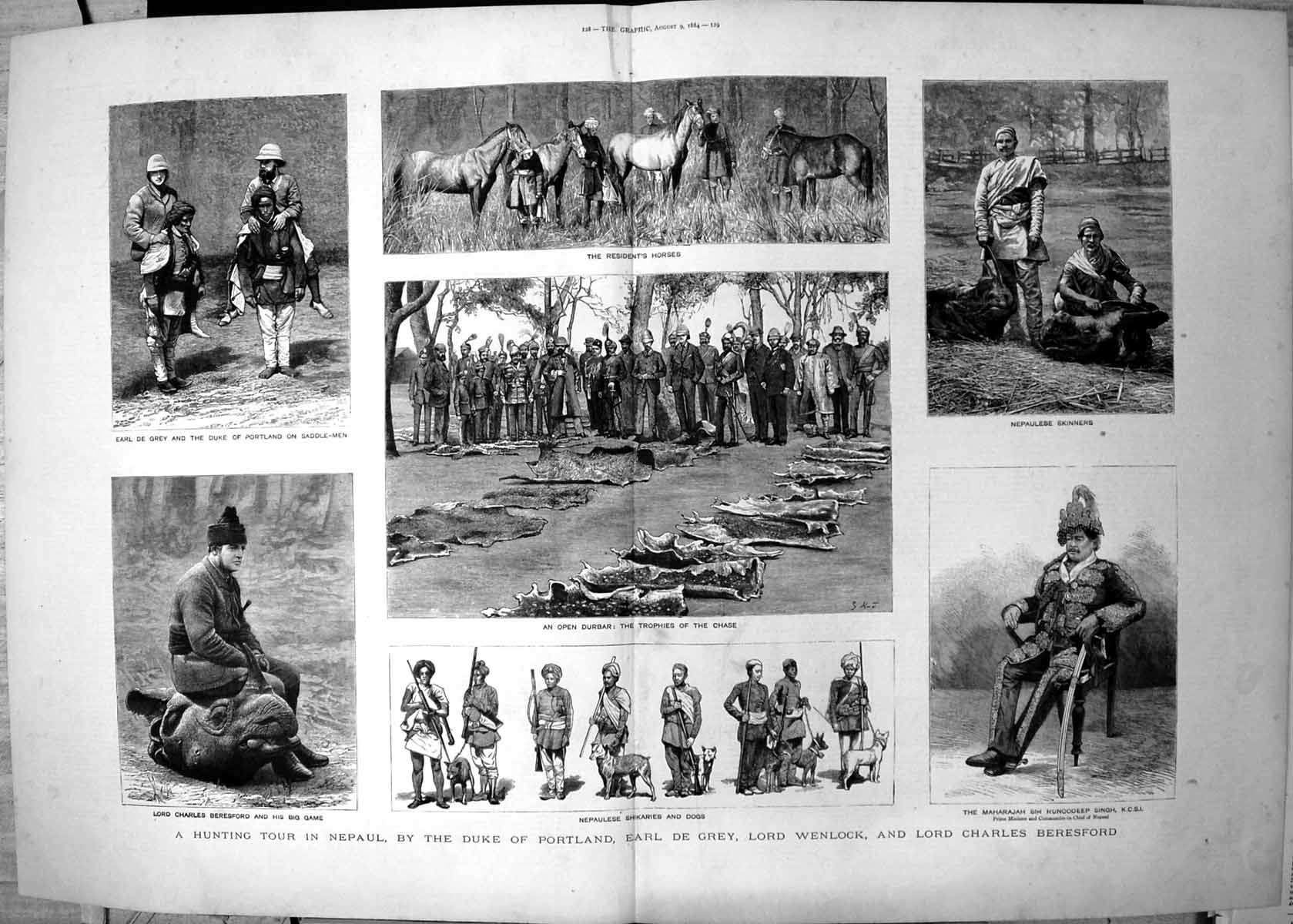 Old Hunting Tour Nepaul Duke Portland Earl De Grey Lord Wenlock 1884 Victorian