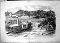Antique Old Print Nile Expedition Relief Gen Gordon Towing Nasa El Khair 1884