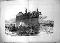 Old Print Launch Armour Plated Ship Rodney Chatham Duchess Edinburgh 1884 19th
