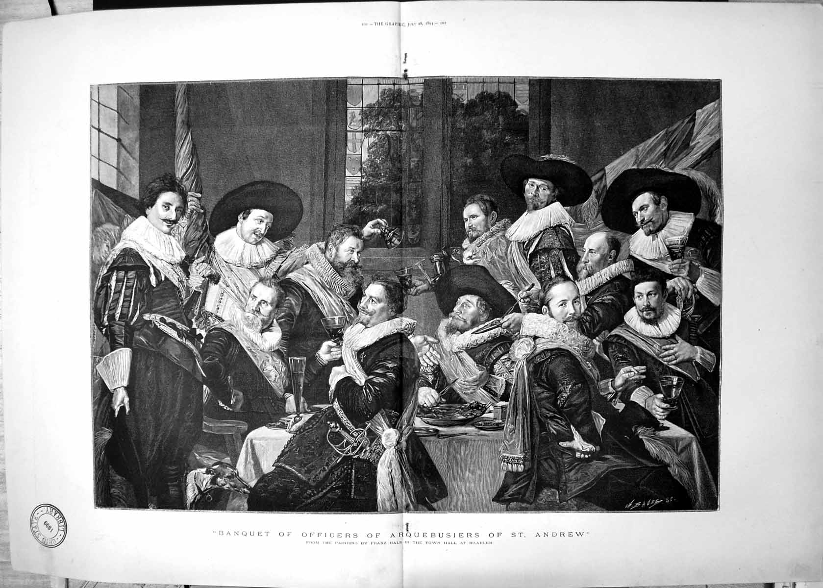 Old Print Banquet Officers Arquebusiers St Andrew Franz Hall Haarlem 1894 19th