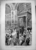 Old Print Royal Wedding Berlin Marriage Ceremony Chapel Royal Castle 1881 19th