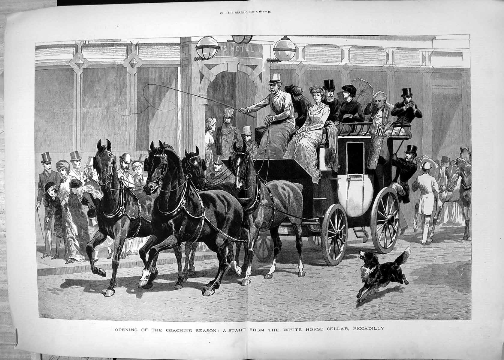 Old Opening Coaching Season Start White Horse Cellar Piccadilly 1881 Victorian