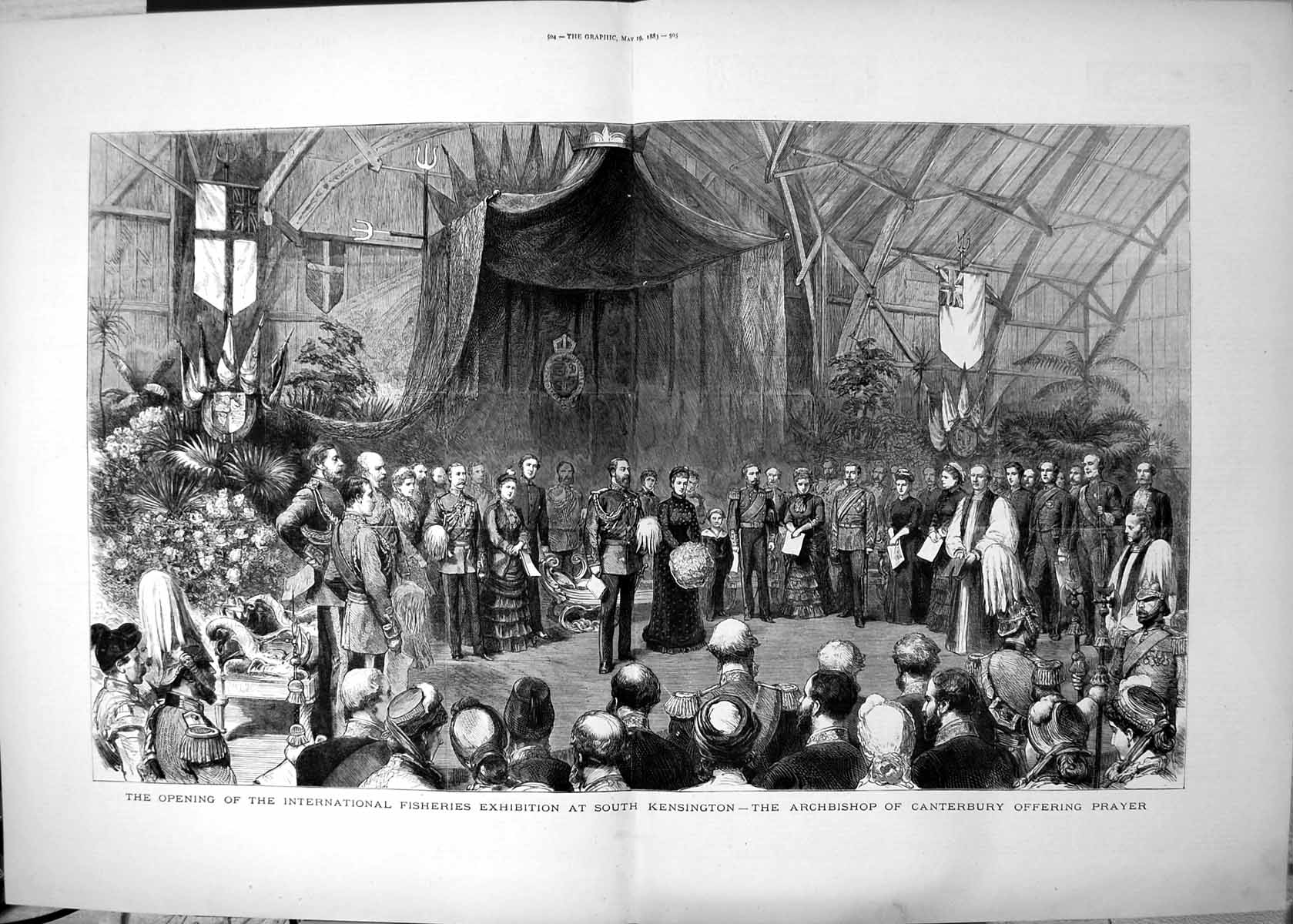 Old Fisheries Exhibition South Kensington Archbishop Canterbury 1883 Victorian