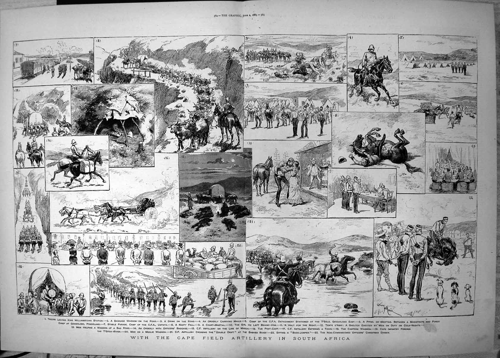 Old With Cape Field Artillery South Africa Troops King Williamstown